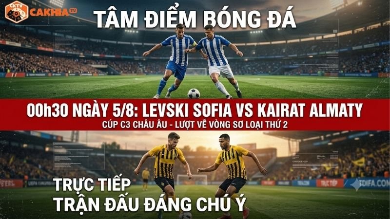 Nhận định trận đấu 00h30 ngày 5/8: Levski Sofia vs Kairat Almaty